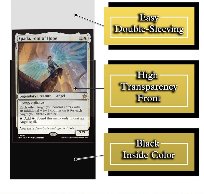 Digital Sorcery Studio Angel Warrior Card Game Sleeves – 100 Pack – Compatible with MTG – Perfect for Magic The Gathering Commander Decks Like Giada, Font of Hope, Avacyn, LIESA & Aurelia - Image 5